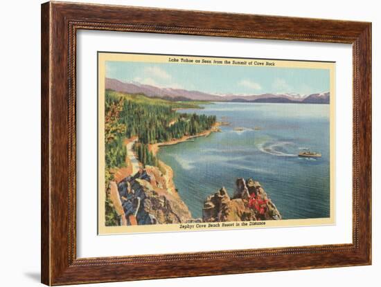 Cave Rock, Lake Tahoe-null-Framed Art Print