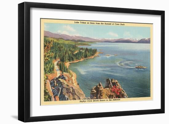 Cave Rock, Lake Tahoe-null-Framed Art Print