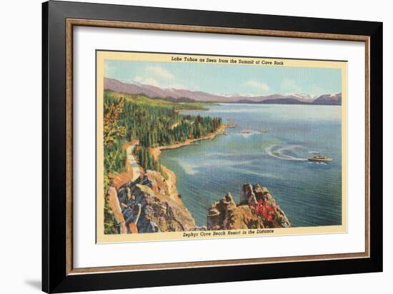 Cave Rock, Lake Tahoe-null-Framed Art Print