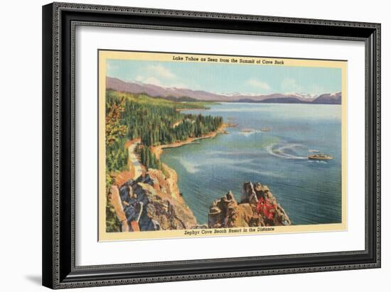 Cave Rock, Lake Tahoe-null-Framed Art Print