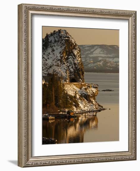 Cave Rock Tunnel Seen from Logan Shoals East Side Lake Tahoe Nevada, USA-Tom Norring-Framed Photographic Print