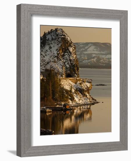 Cave Rock Tunnel Seen from Logan Shoals East Side Lake Tahoe Nevada, USA-Tom Norring-Framed Photographic Print