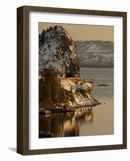 Cave Rock Tunnel Seen from Logan Shoals East Side Lake Tahoe Nevada, USA-Tom Norring-Framed Photographic Print