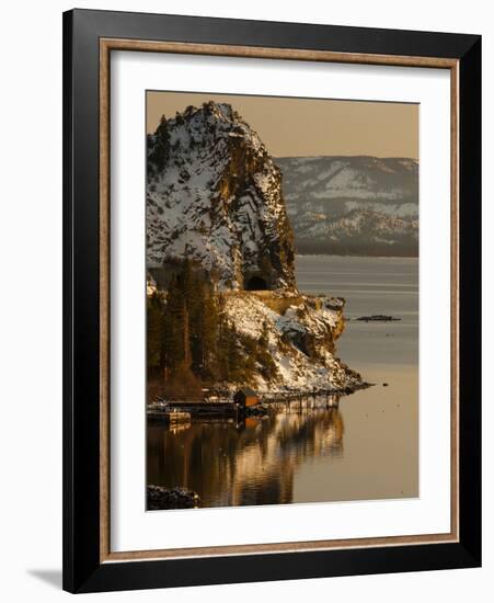 Cave Rock Tunnel Seen from Logan Shoals East Side Lake Tahoe Nevada, USA-Tom Norring-Framed Photographic Print