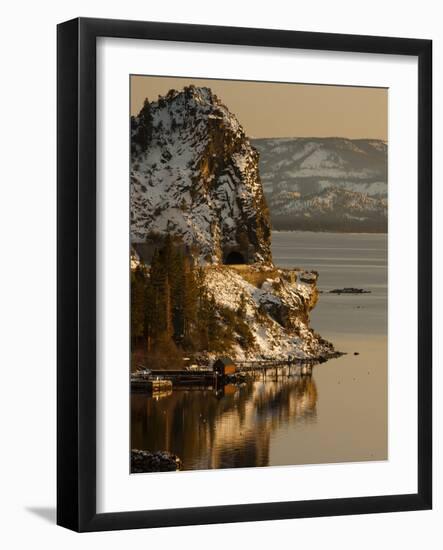 Cave Rock Tunnel Seen from Logan Shoals East Side Lake Tahoe Nevada, USA-Tom Norring-Framed Photographic Print