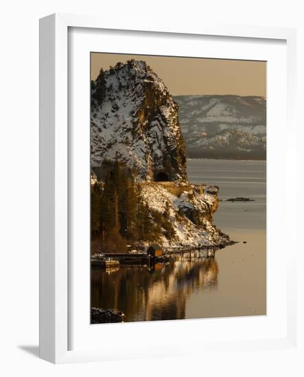 Cave Rock Tunnel Seen from Logan Shoals East Side Lake Tahoe Nevada, USA-Tom Norring-Framed Photographic Print