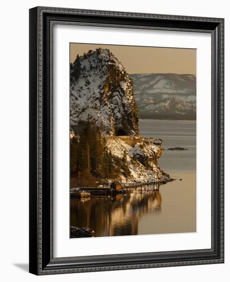 Cave Rock Tunnel Seen from Logan Shoals East Side Lake Tahoe Nevada, USA-Tom Norring-Framed Photographic Print