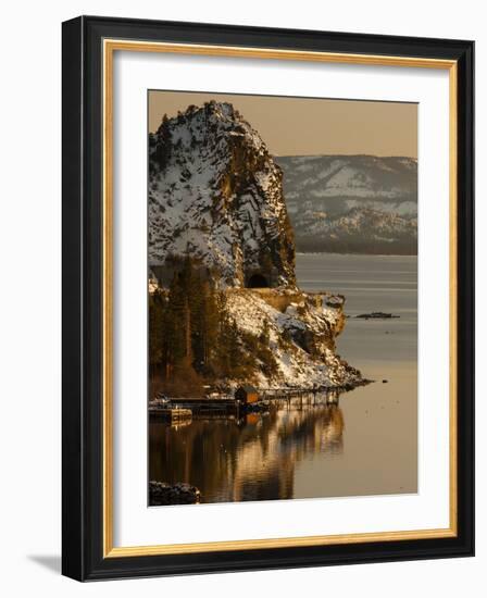 Cave Rock Tunnel Seen from Logan Shoals East Side Lake Tahoe Nevada, USA-Tom Norring-Framed Photographic Print