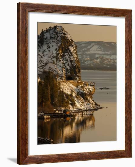 Cave Rock Tunnel Seen from Logan Shoals East Side Lake Tahoe Nevada, USA-Tom Norring-Framed Photographic Print