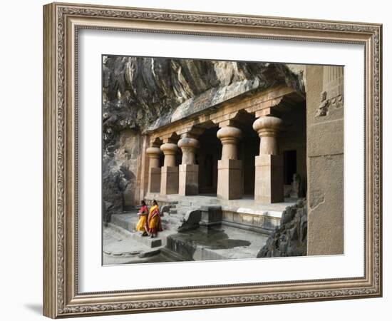 Cave Temple on Elephanta Island, UNESCO World Heritage Site, Mumbai (Bombay), Maharashtra, India-Stuart Black-Framed Photographic Print