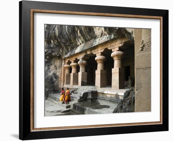 Cave Temple on Elephanta Island, UNESCO World Heritage Site, Mumbai (Bombay), Maharashtra, India-Stuart Black-Framed Photographic Print