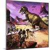 Cavemen, Dinosaur and Volcano - for an Article About Special Effects-Gerry Wood-Mounted Giclee Print