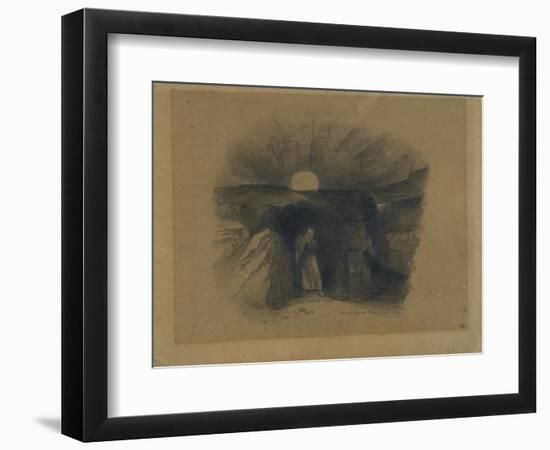 Caverne d'où sort un homme-Odilon Redon-Framed Giclee Print