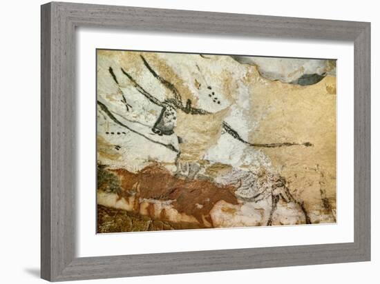 Caves of Lascaux, Fourth Bull, Below: Red Cow with Calf, Great Hall, Right Wall, C. 17,000 BC-null-Framed Giclee Print