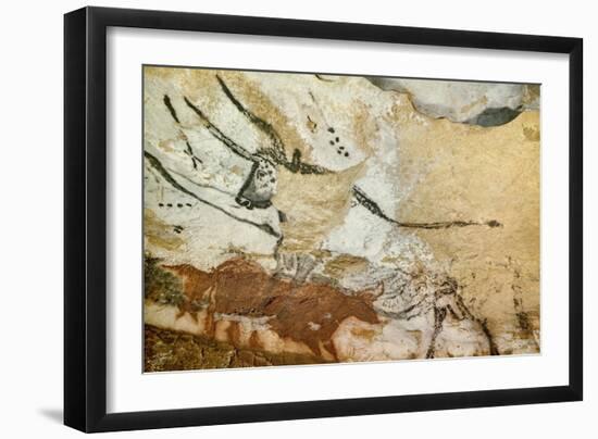 Caves of Lascaux, Fourth Bull, Below: Red Cow with Calf, Great Hall, Right Wall, C. 17,000 BC-null-Framed Giclee Print