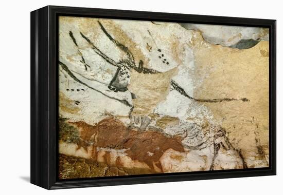 Caves of Lascaux, Fourth Bull, Below: Red Cow with Calf, Great Hall, Right Wall, C. 17,000 BC-null-Framed Premier Image Canvas