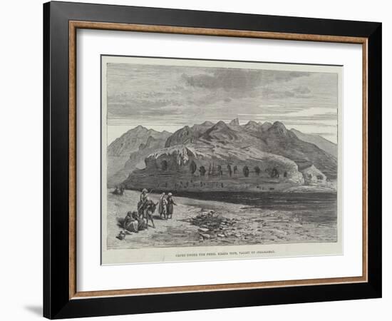 Caves under the Pheel Khana Tope, Valley of Jellalabad-null-Framed Giclee Print