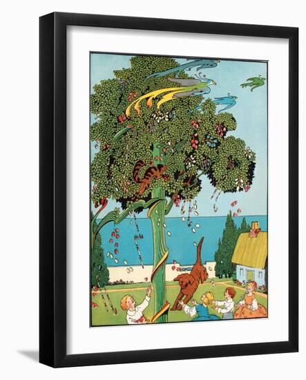 Cavorting Cat-Eugene Field-Framed Art Print