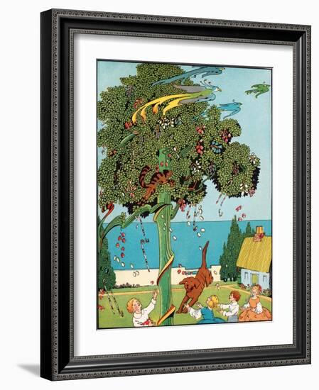 Cavorting Cat-Eugene Field-Framed Art Print