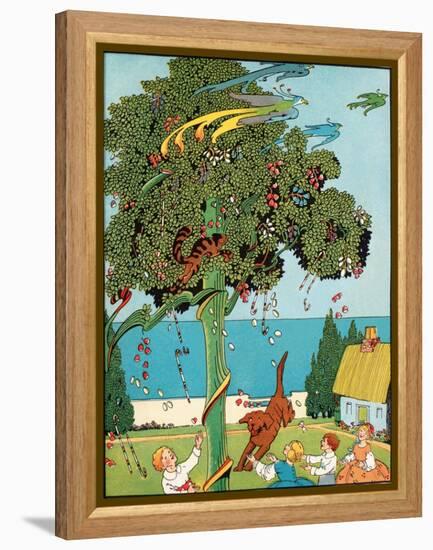 Cavorting Cat-Eugene Field-Framed Stretched Canvas