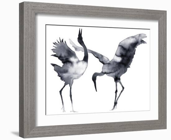 Cavorting Cranes-Kristine Hegre-Framed Giclee Print