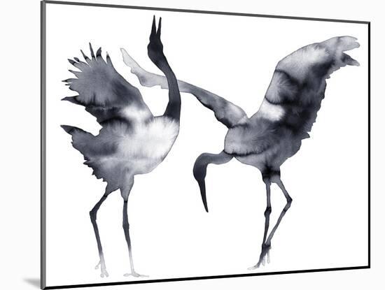 Cavorting Cranes-Kristine Hegre-Mounted Giclee Print