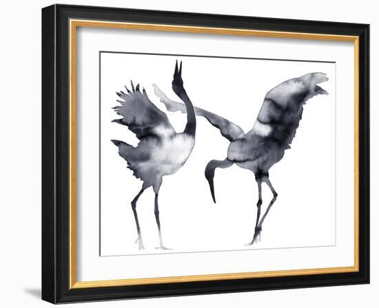 Cavorting Cranes-Kristine Hegre-Framed Giclee Print