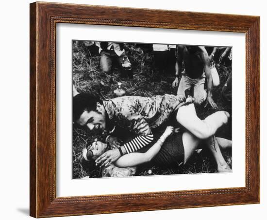 Cavorting Hippies 1967-null-Framed Photographic Print