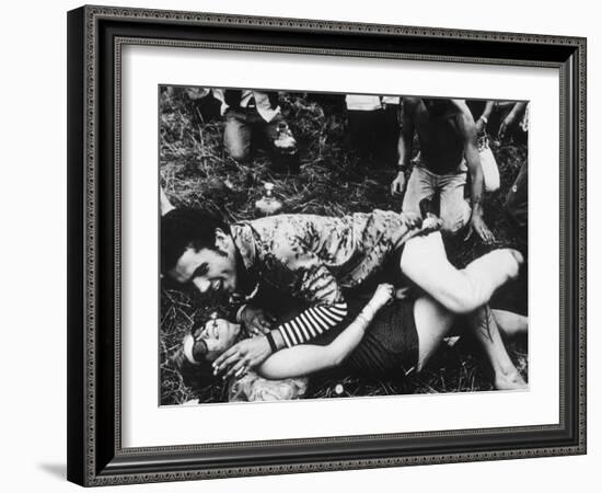 Cavorting Hippies 1967-null-Framed Photographic Print