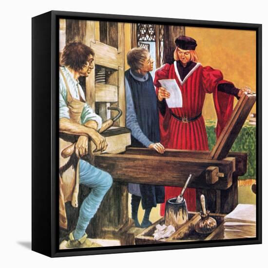 Caxton's Printing Press-Peter Jackson-Framed Premier Image Canvas