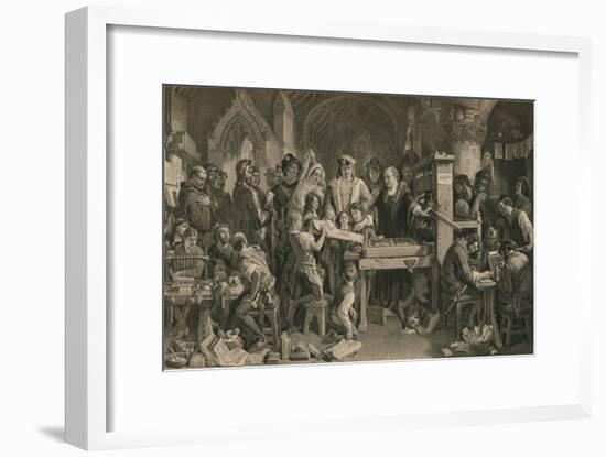 Caxton showing the first specimen of his printing to King Edward IV at Westminster, c1477-Unknown-Framed Giclee Print