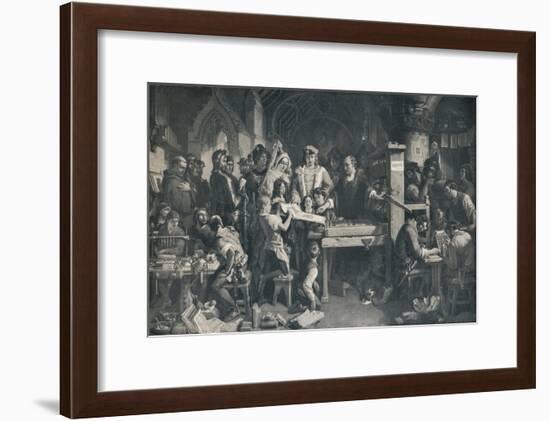 'Caxton Showing the First Specimen of his Printing to King Edward IV', c1858, (1911)-Daniel Maclise-Framed Giclee Print