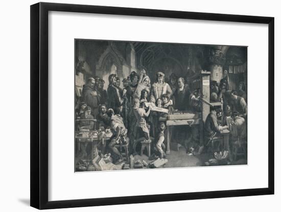 'Caxton Showing the First Specimen of his Printing to King Edward IV', c1858, (1911)-Daniel Maclise-Framed Giclee Print