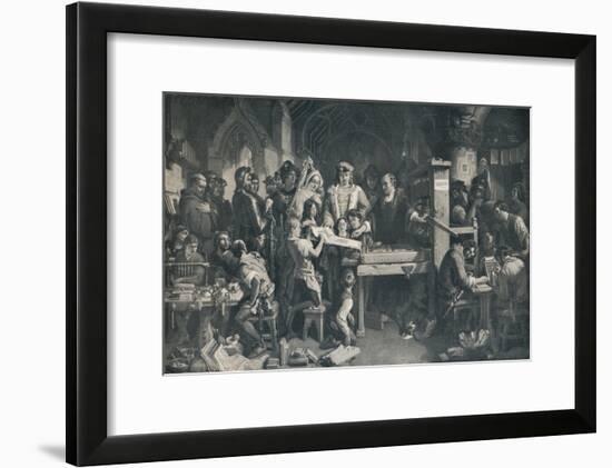 'Caxton Showing the First Specimen of his Printing to King Edward IV', c1858, (1911)-Daniel Maclise-Framed Giclee Print