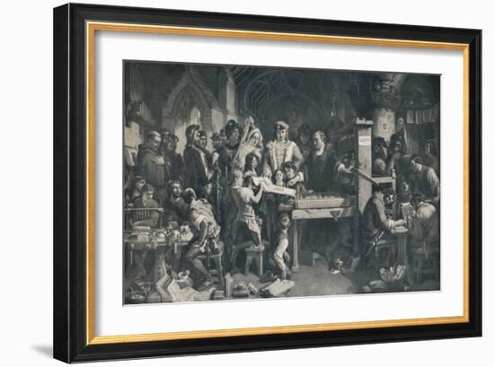 'Caxton Showing the First Specimen of his Printing to King Edward IV', c1858, (1911)-Daniel Maclise-Framed Giclee Print