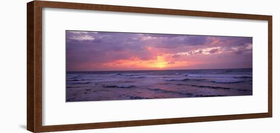 Cayman Islands, Grand Cayman, 7 Mile Beach, Caribbean Sea, Sunset over Waves-null-Framed Photographic Print