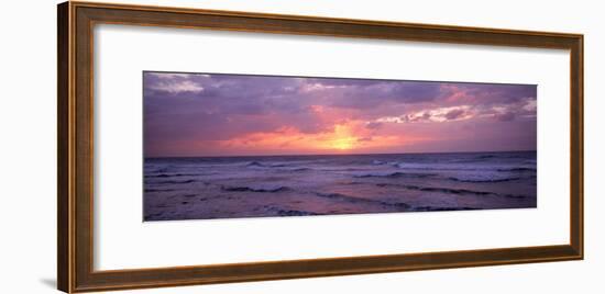 Cayman Islands, Grand Cayman, 7 Mile Beach, Caribbean Sea, Sunset over Waves-null-Framed Photographic Print