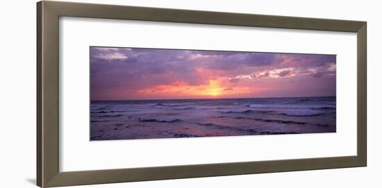 Cayman Islands, Grand Cayman, 7 Mile Beach, Caribbean Sea, Sunset over Waves-null-Framed Photographic Print