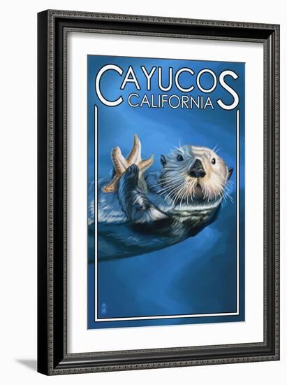 Cayucos, California - Sea Otter-Lantern Press-Framed Art Print