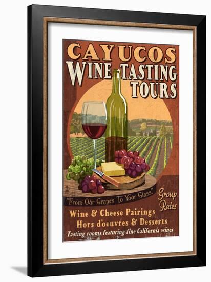 Cayucos, California - Wine Tour-Lantern Press-Framed Art Print