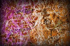 Colorful Grunge Background With Graffiti And Writings And A Slight Vignette-ccaetano-Art Print
