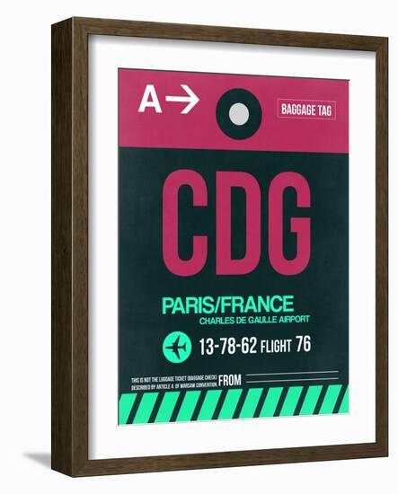 CDG Paris Luggage Tag 1-NaxArt-Framed Art Print