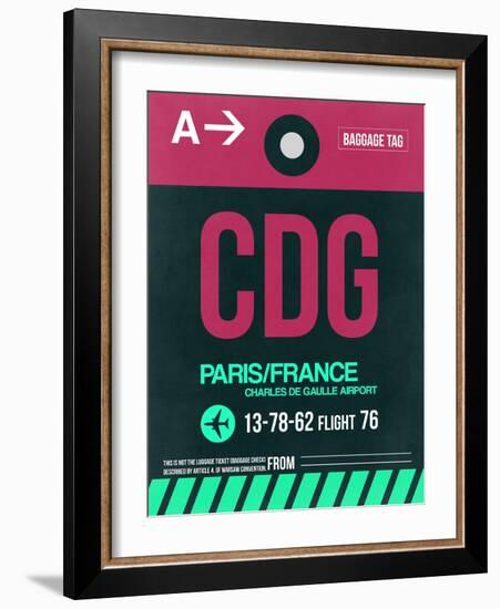 CDG Paris Luggage Tag 1-NaxArt-Framed Art Print