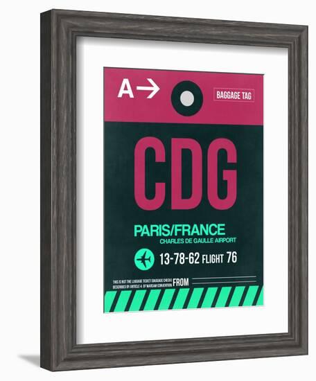 CDG Paris Luggage Tag 1-NaxArt-Framed Art Print