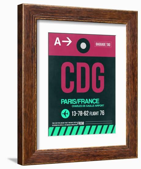 CDG Paris Luggage Tag 1-NaxArt-Framed Art Print