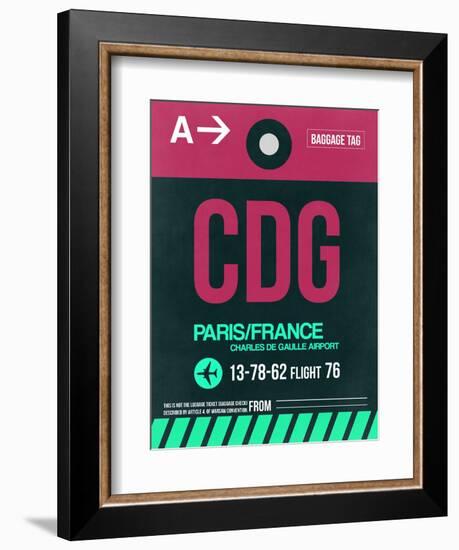 CDG Paris Luggage Tag 1-NaxArt-Framed Art Print