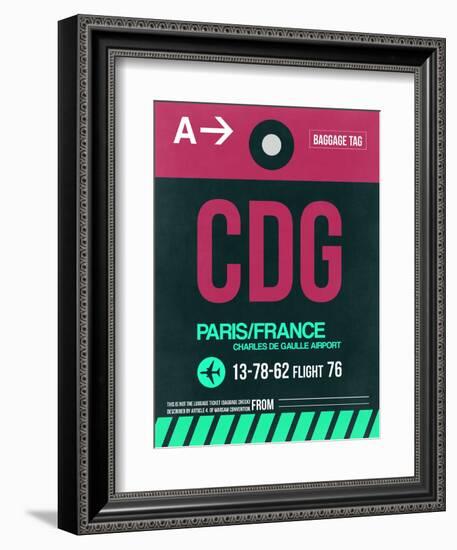 CDG Paris Luggage Tag 1-NaxArt-Framed Art Print