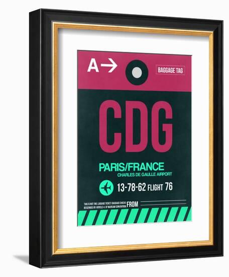 CDG Paris Luggage Tag 1-NaxArt-Framed Art Print