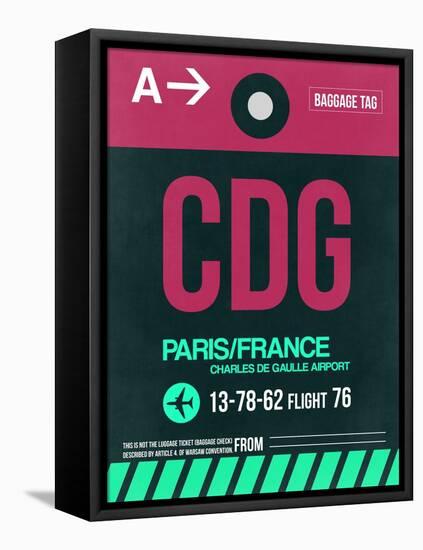 CDG Paris Luggage Tag 1-NaxArt-Framed Stretched Canvas
