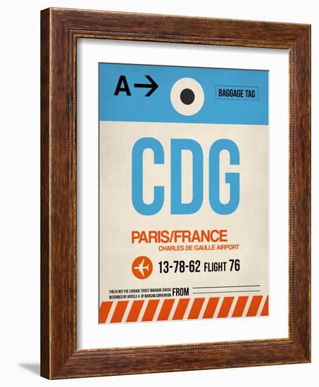 CDG Paris Luggage Tag 2-NaxArt-Framed Art Print